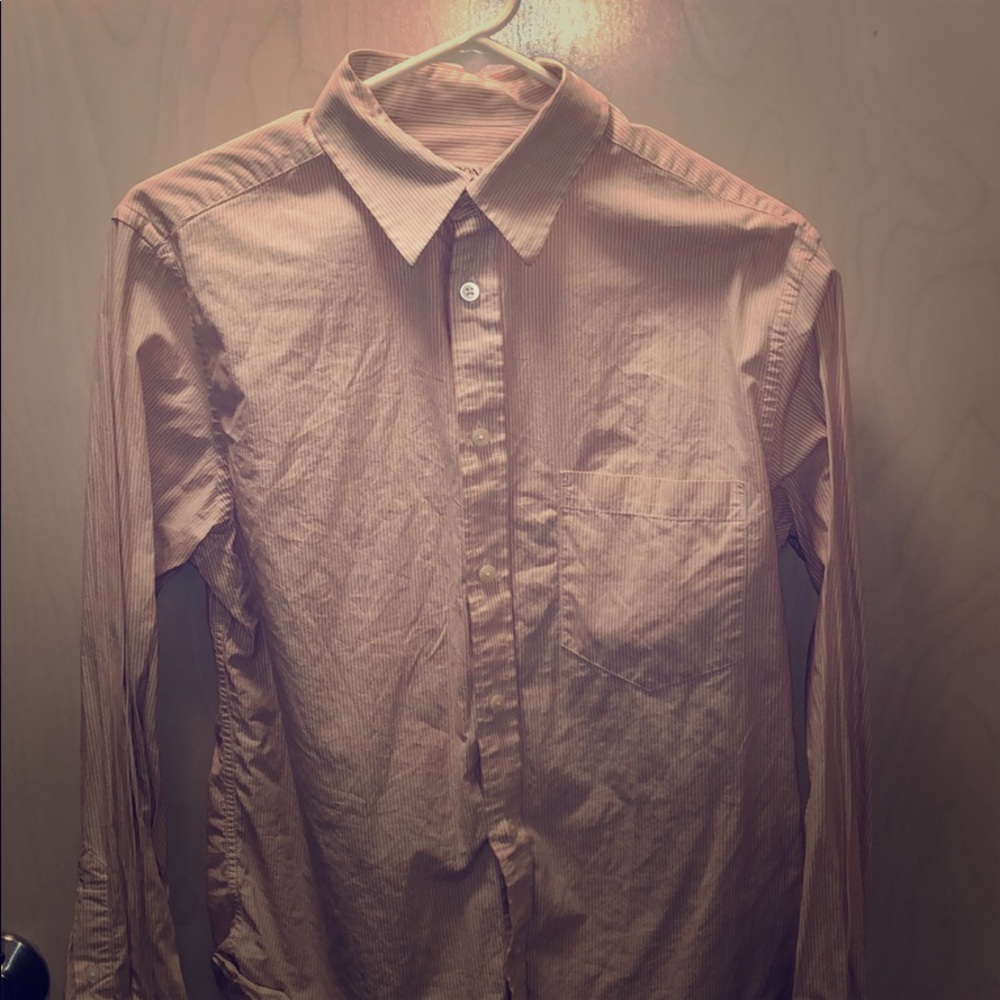 Men’s Pink Stripe Button Down Shirt